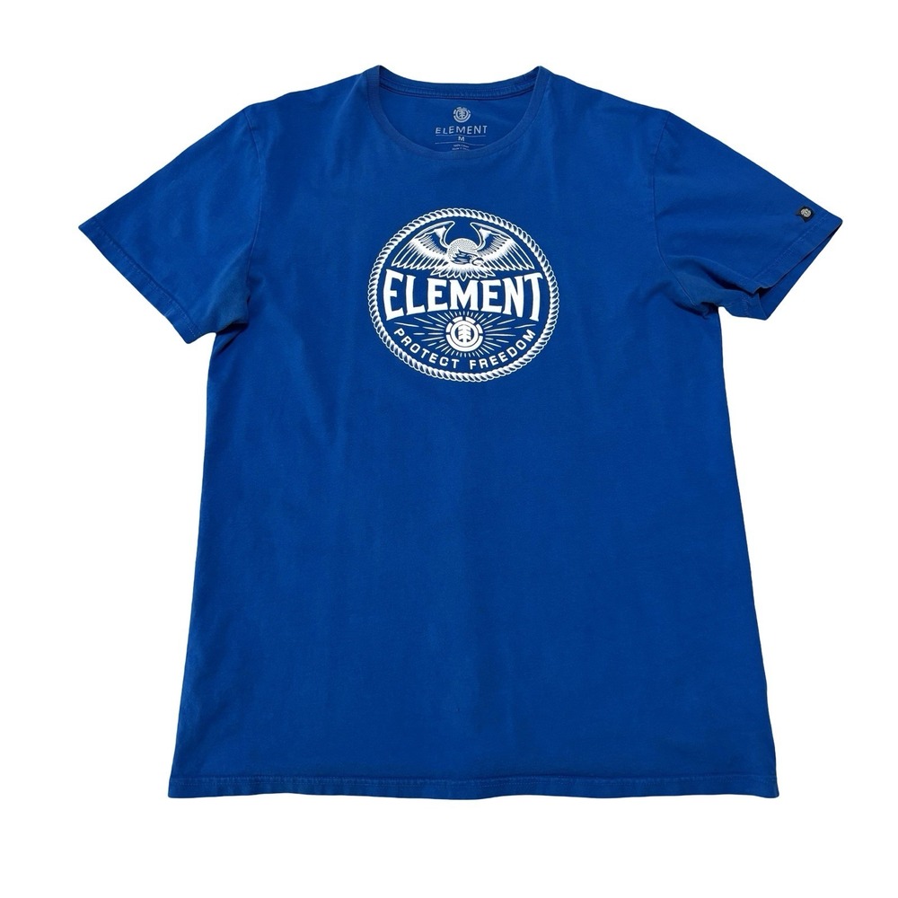 ELEMENT SKATE Men's Graphic T Shirt Blue Size Medium 19.5 x 27.5